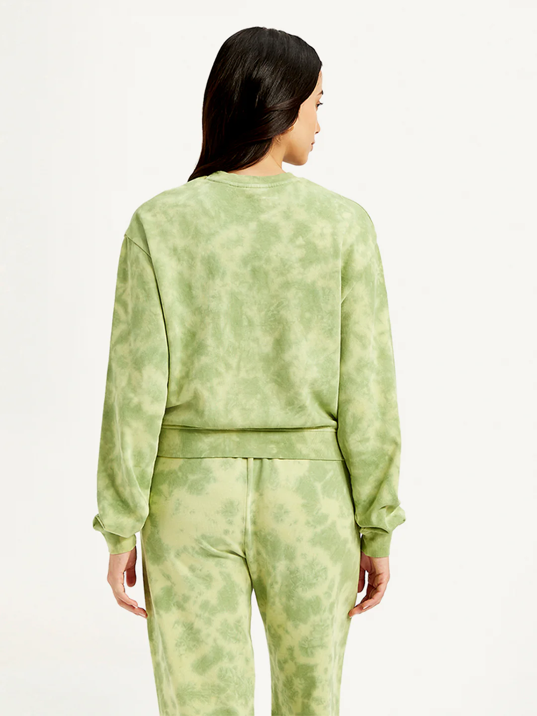 Women's Tie-Dye Green Crew Neck Sweatshirt - Image 3