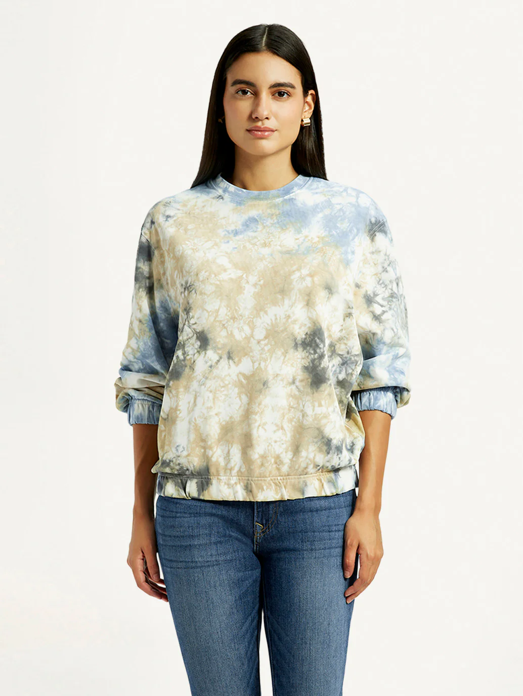 Women's Tie-Dye Multi Color Crew Neck Sweatshirt - Image 5