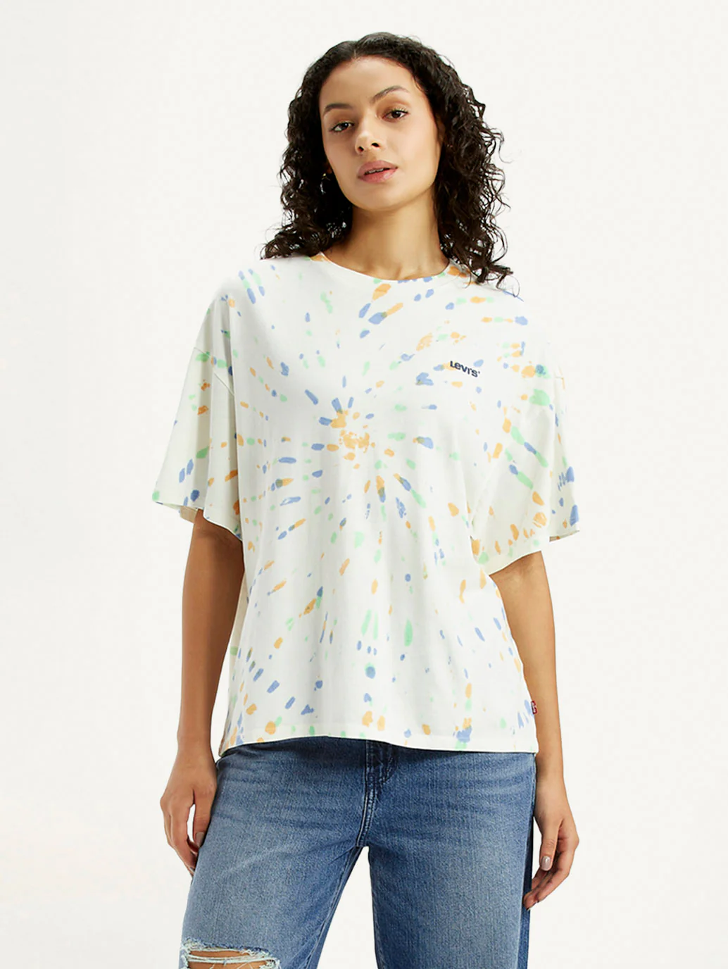 Women's Tie-Dye Multi Color Relaxed Fit T-shirt