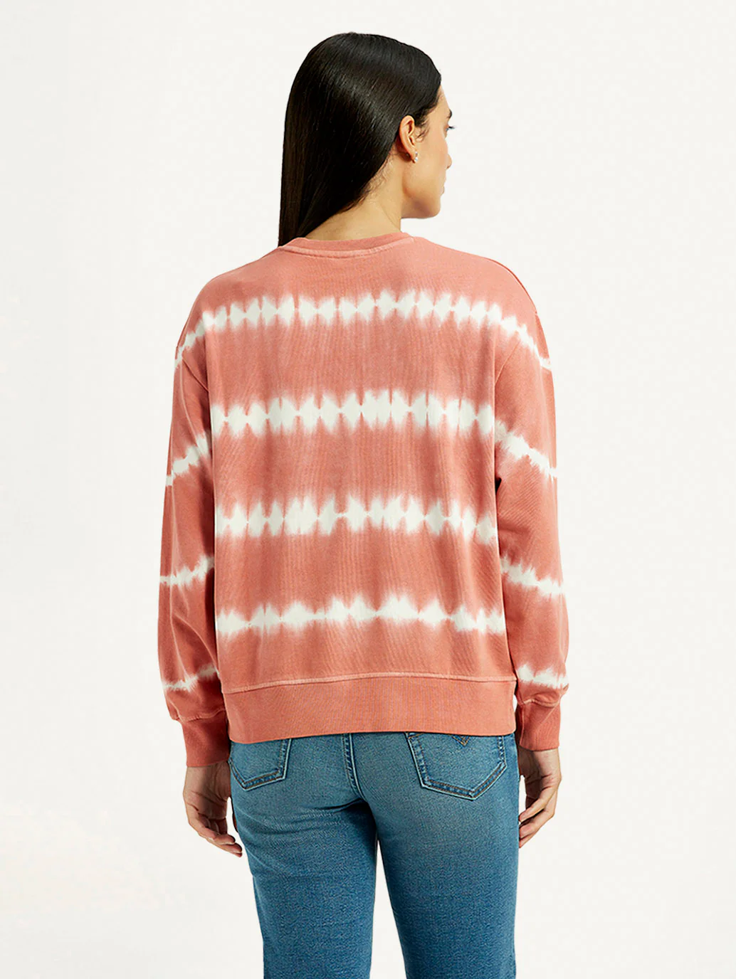 Women's Tie-Dye Peach Crew Neck Sweatshirt - Image 2