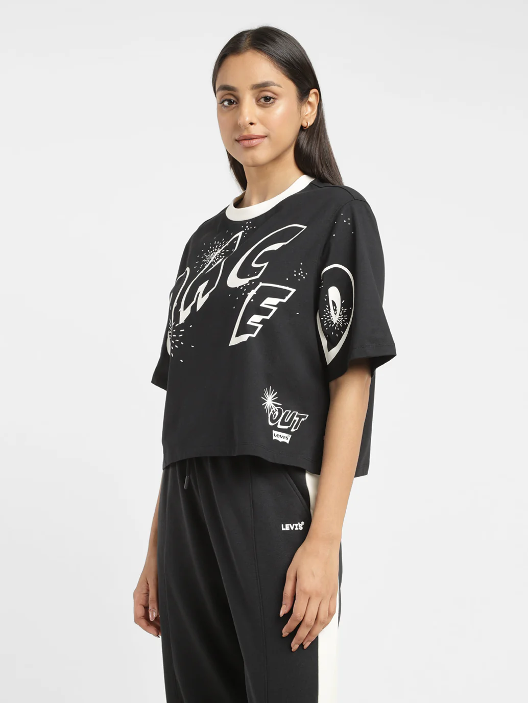 Women's Typographic Print Boxy T-Shirt - Image 4