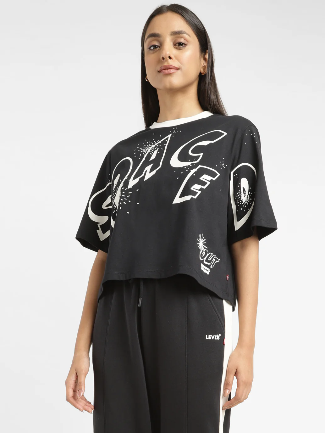Women's Typographic Print Boxy T-Shirt - Image 7