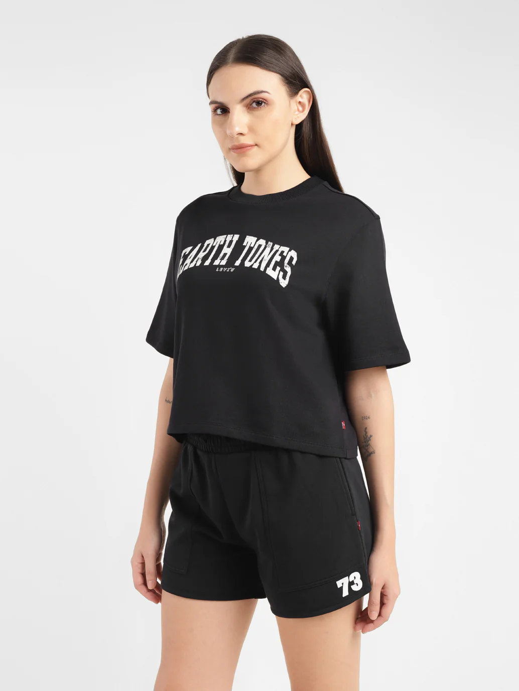 Women's Typographic Print Boxy T-Shirt - Image 4