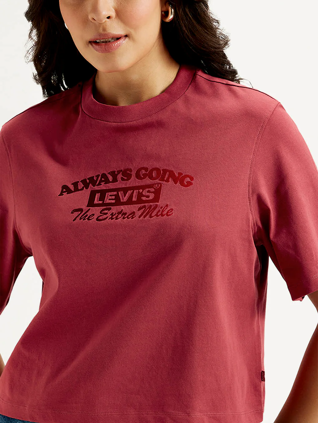 Women's Typographic Print Boxy T-shirt - Image 4
