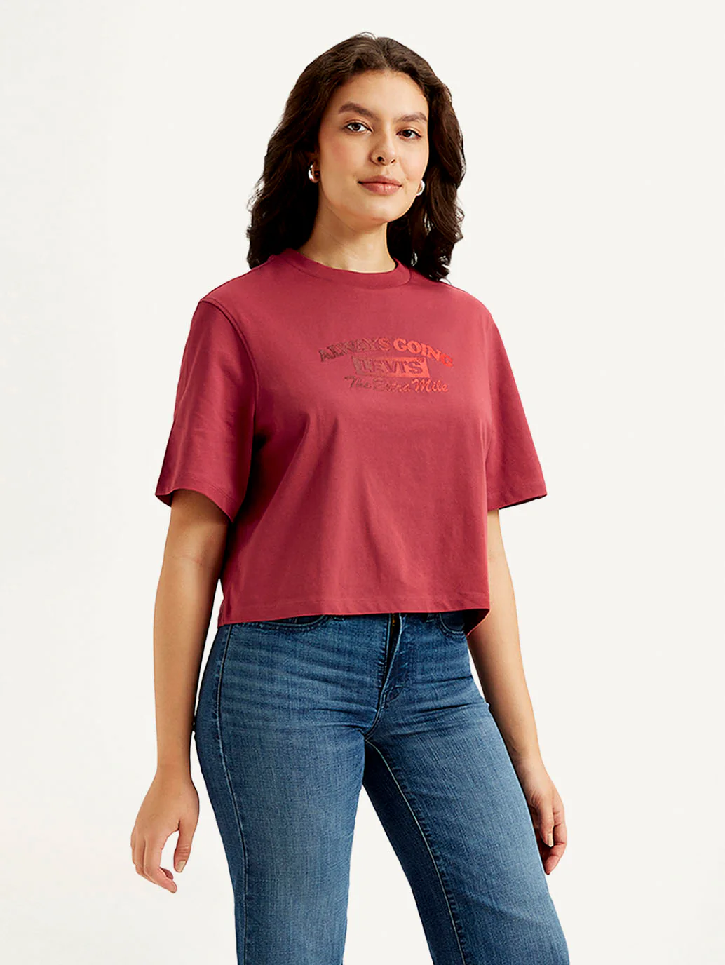 Women's Typographic Print Boxy T-shirt - Image 5