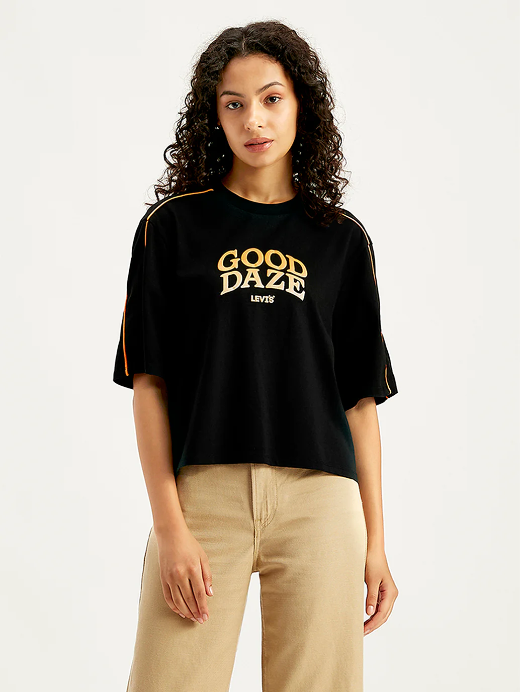 Women's Typographic Print Loose Fit T-Shirt - Image 3