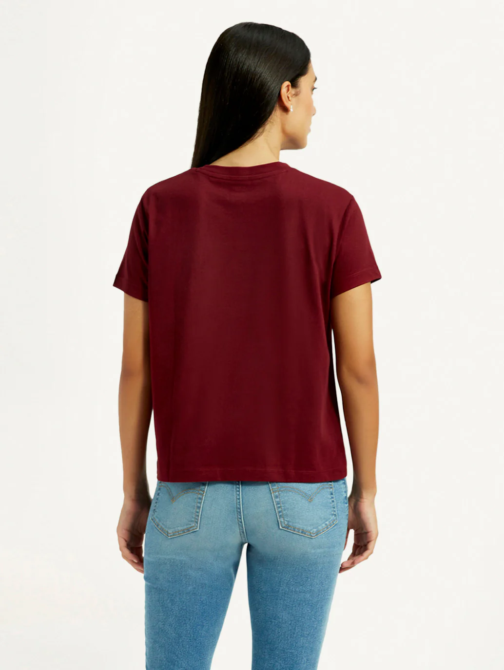 Women's Typographic Print Maroon Relaxed Fit T-shirt - Image 2