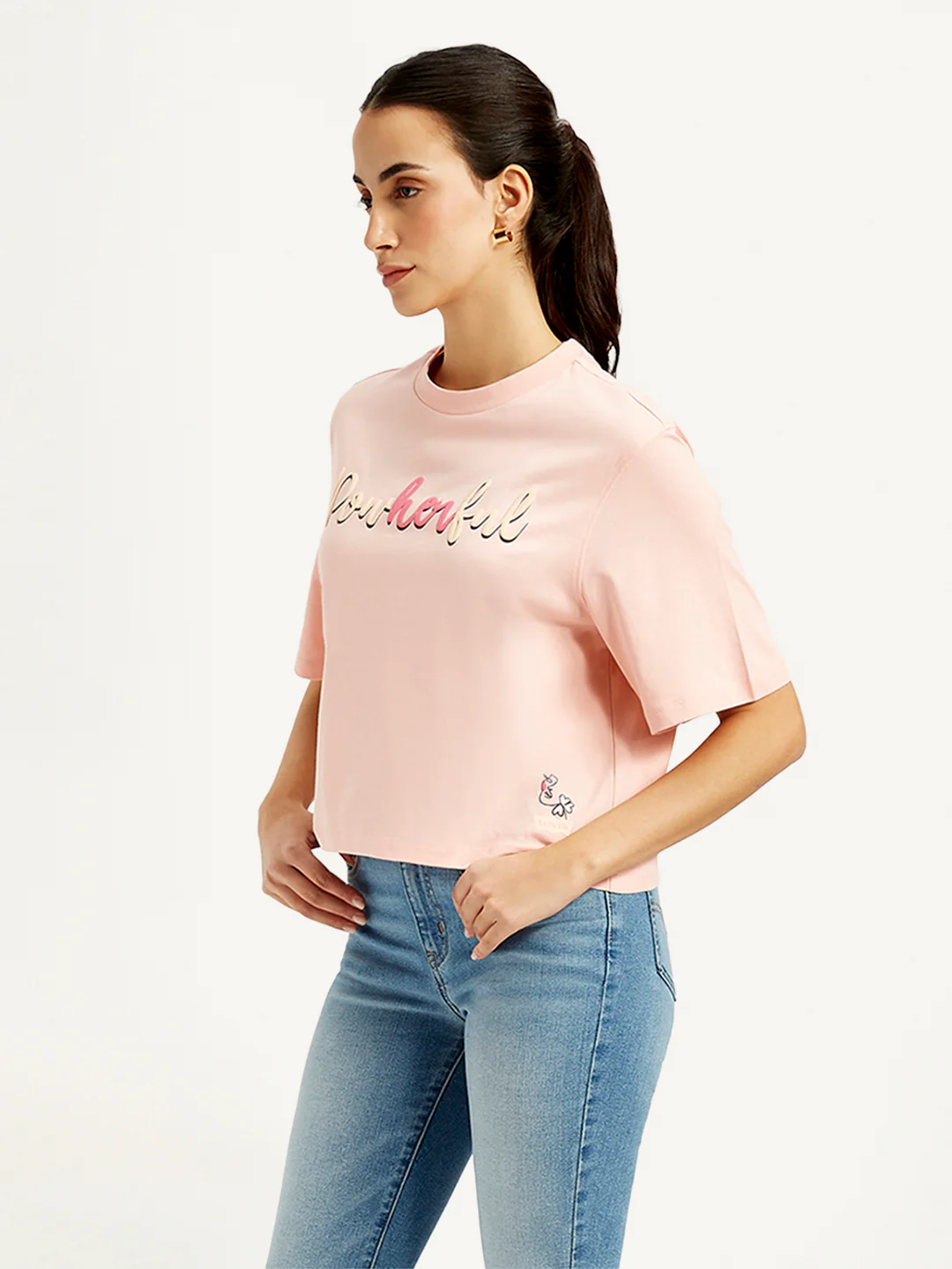 Women's Typographic Print Relaxed Fit T-shirt - Image 4