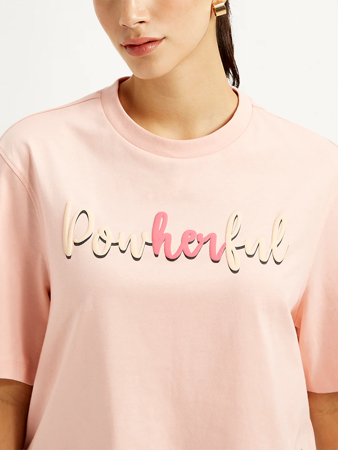 Women's Typographic Print Relaxed Fit T-shirt - Image 5