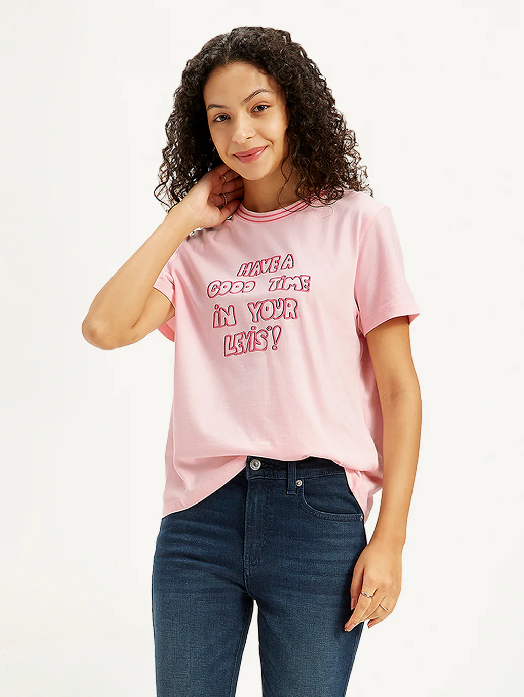 Women's Typographic Print Regular Fit T-Shirt - Image 2
