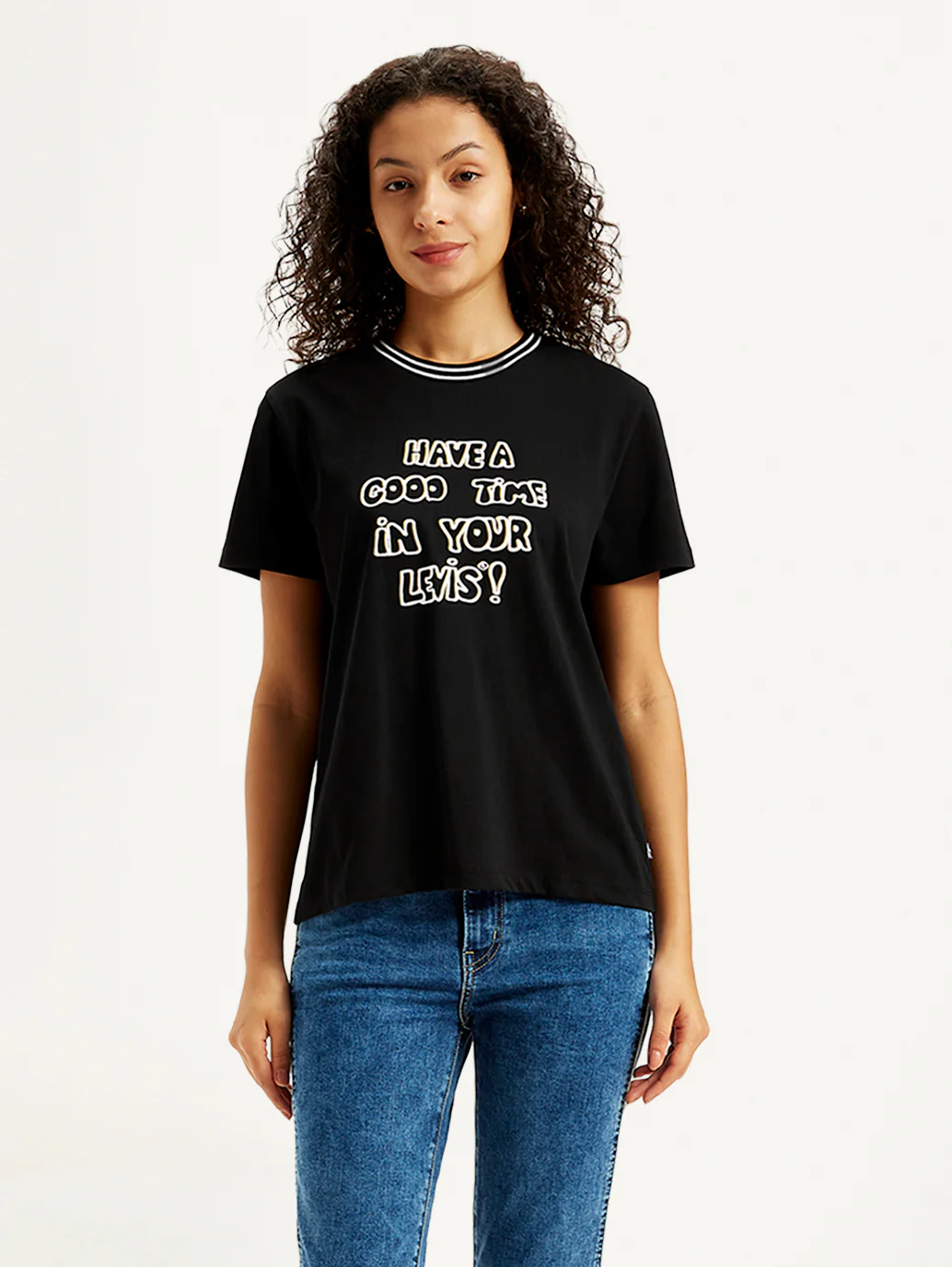 Women's Typographic Print Regular Fit T-Shirt - Image 4