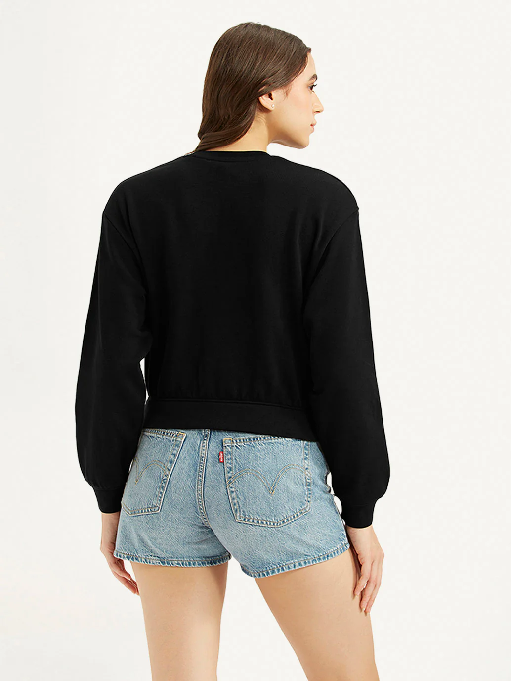 Women's Typography Black Crew Neck Sweatshirt - Image 3
