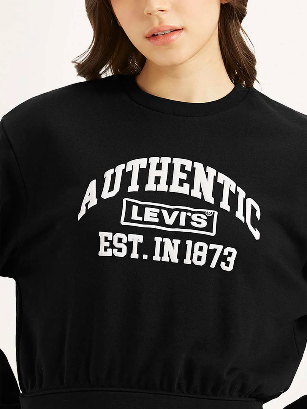 Women's Typography Black Crew Neck Sweatshirt - Image 4
