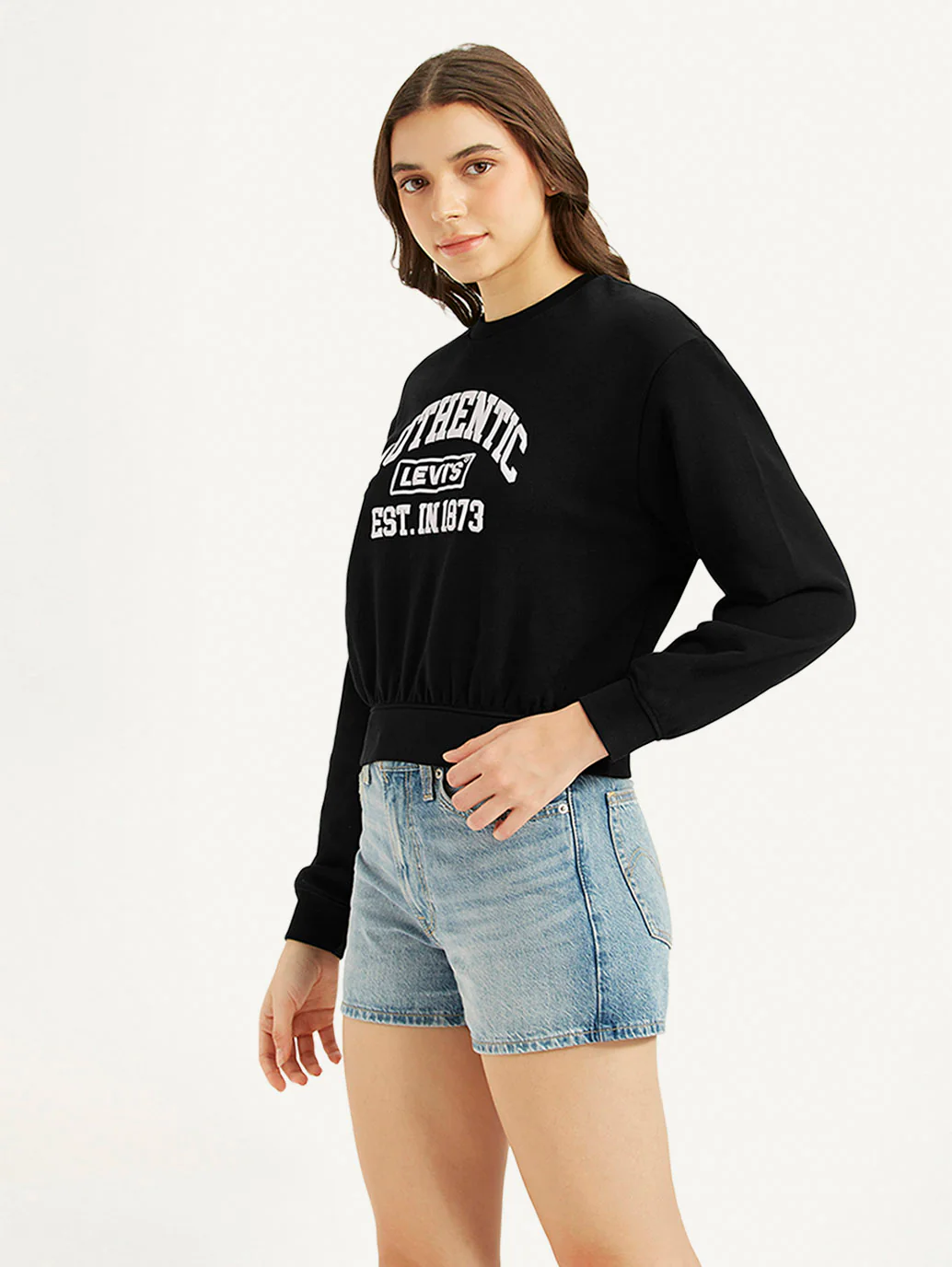 Women's Typography Black Crew Neck Sweatshirt - Image 5