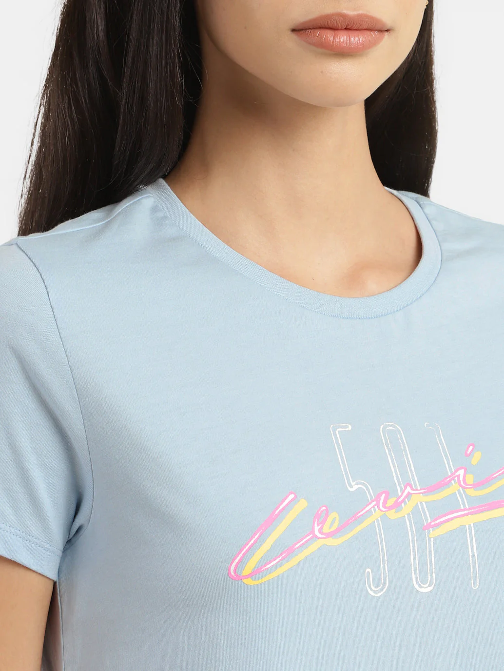 Women's Typography Crew Neck T-shirt - Image 5