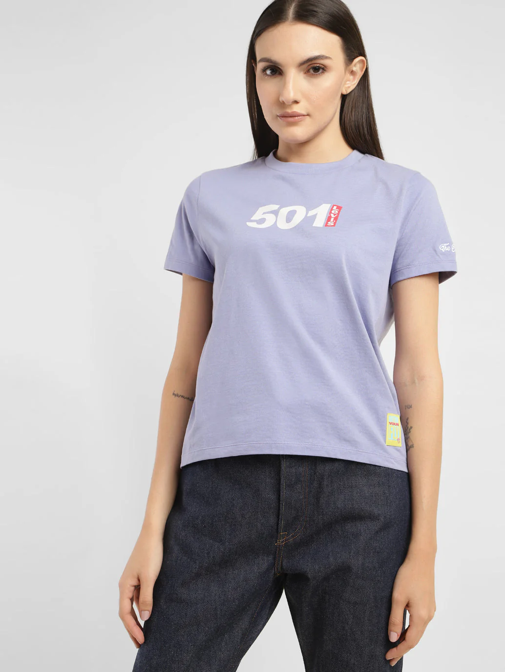 Women's Typography Crew Neck T-shirt - Image 2