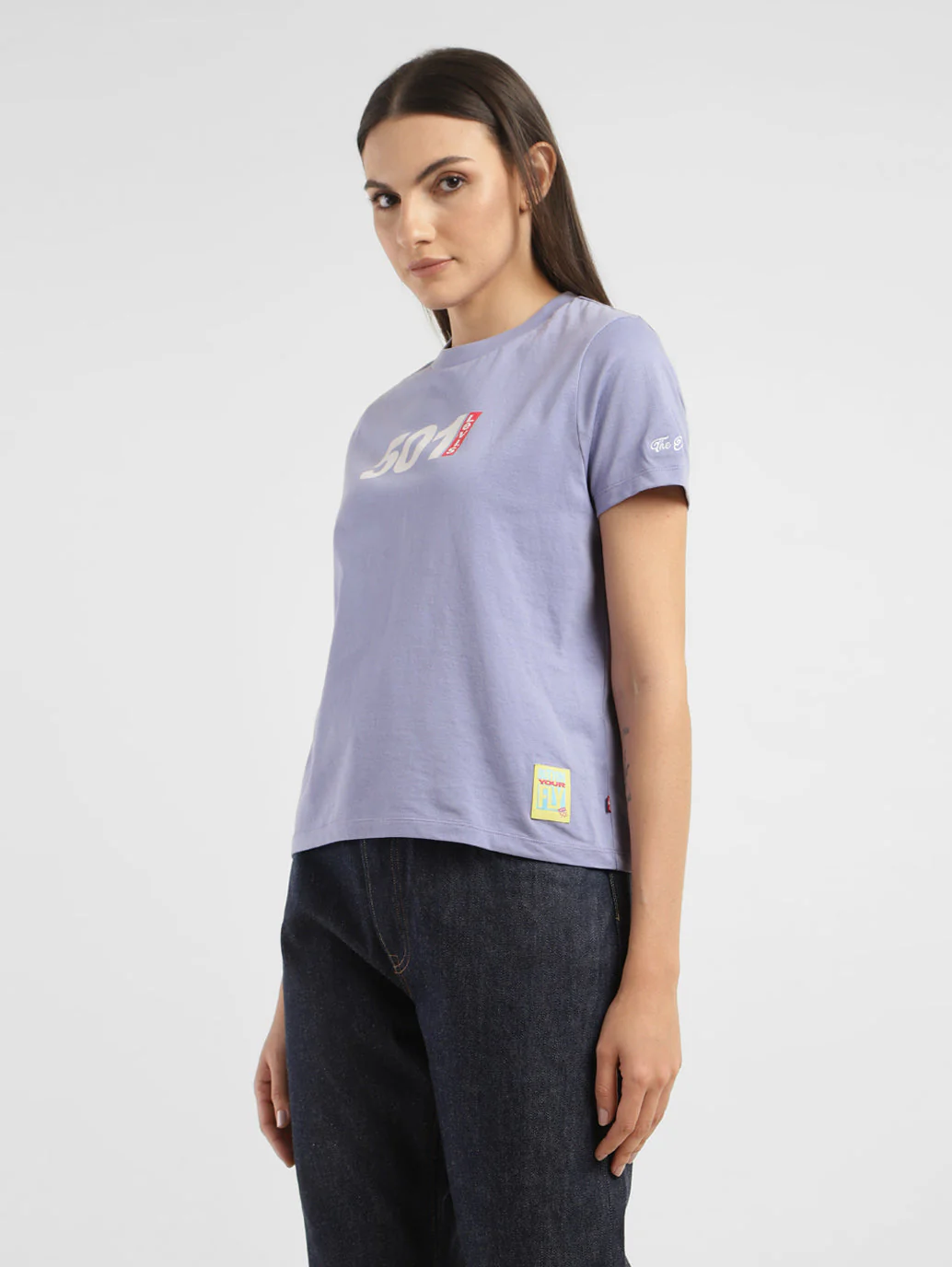 Women's Typography Crew Neck T-shirt - Image 4