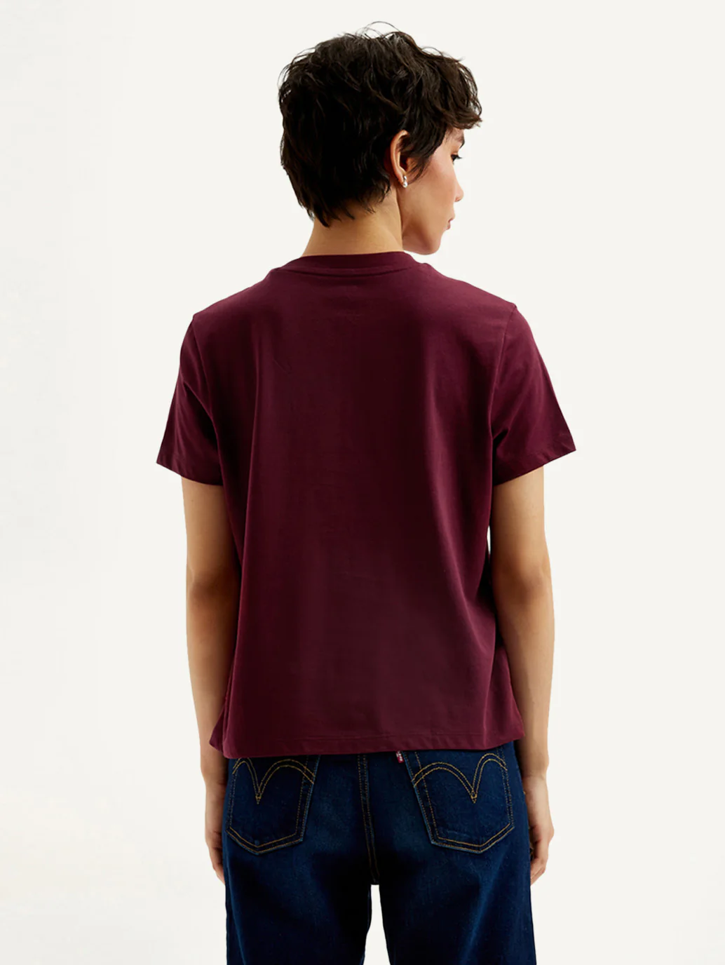 Women's Typography Maroon Crew Neck T-Shirt - Image 3
