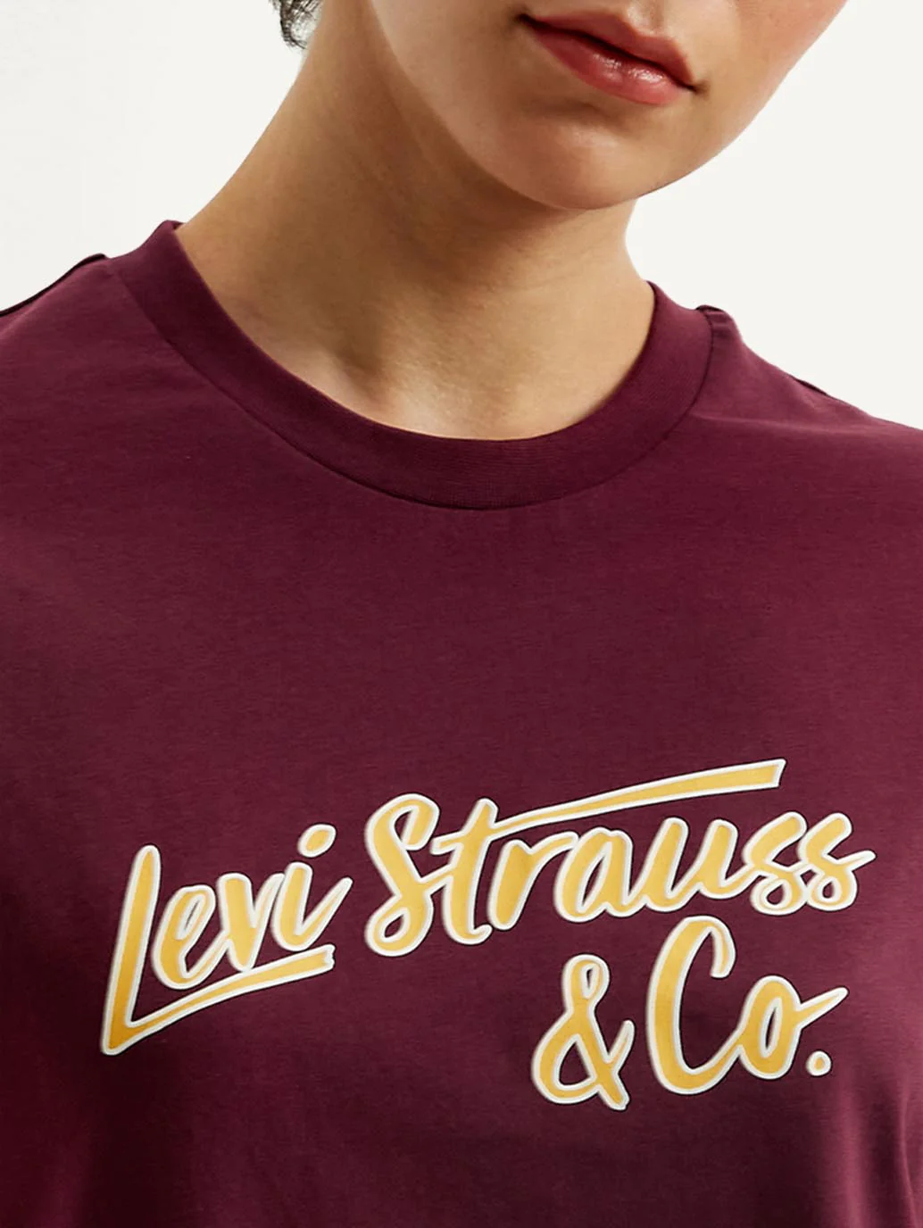 Women's Typography Maroon Crew Neck T-Shirt - Image 4