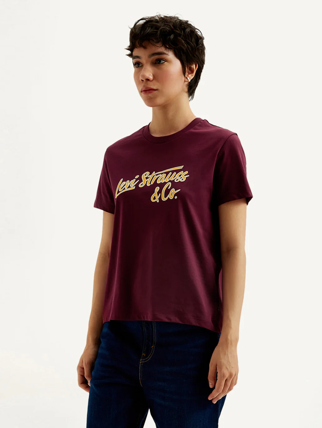 Women's Typography Maroon Crew Neck T-Shirt - Image 5