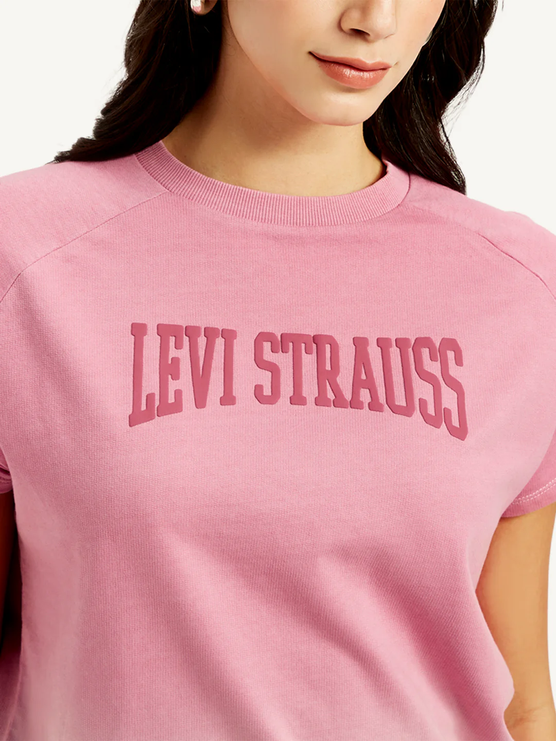 Women's Typography Pink Crew Neck Top - Image 5