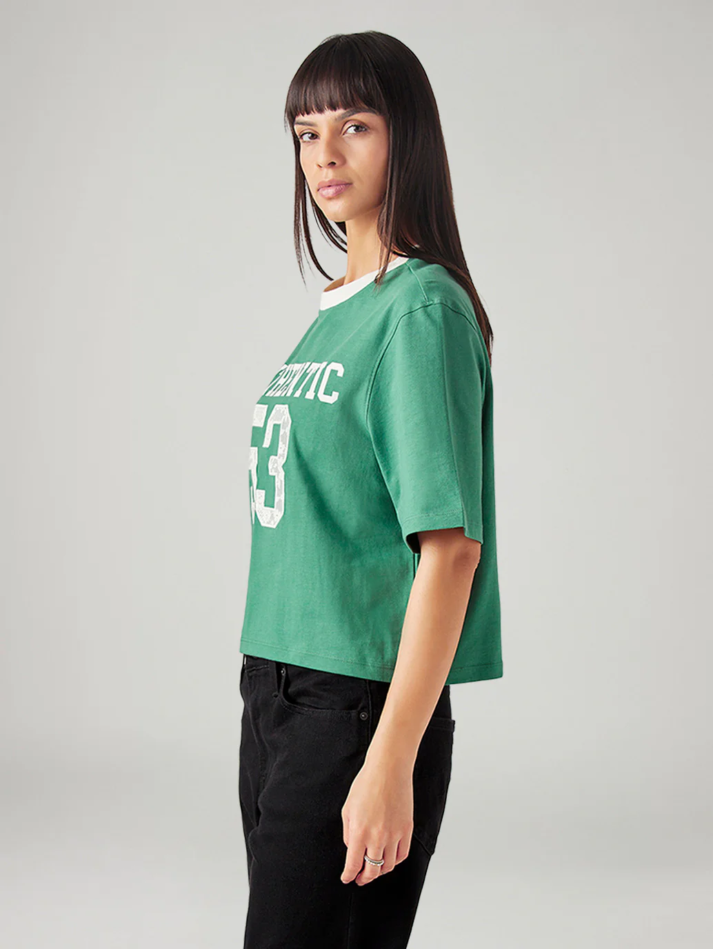 Women's Typography Printed Relaxed Fit T-Shirt - Image 5