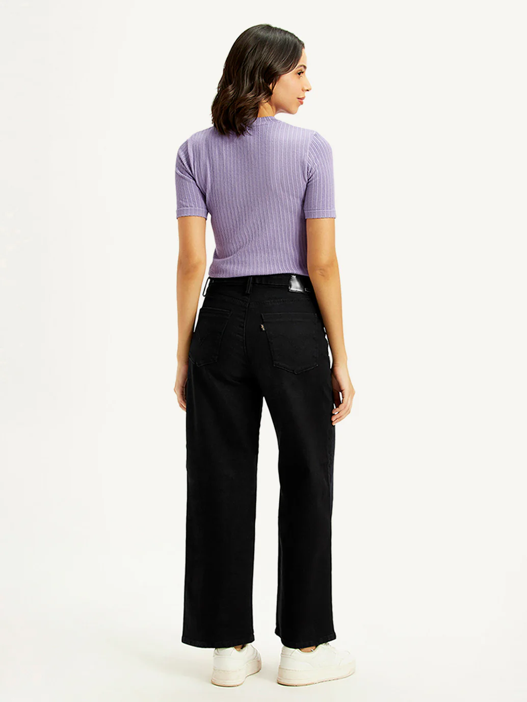 Women's Redloop Black Wide Leg Fit High Rise Jeans - Image 2