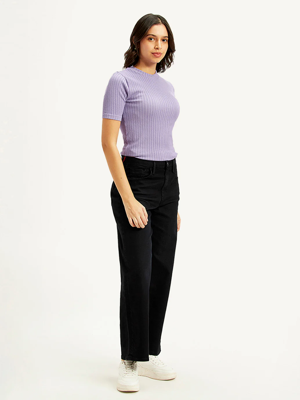 Women's Redloop Black Wide Leg Fit High Rise Jeans - Image 4