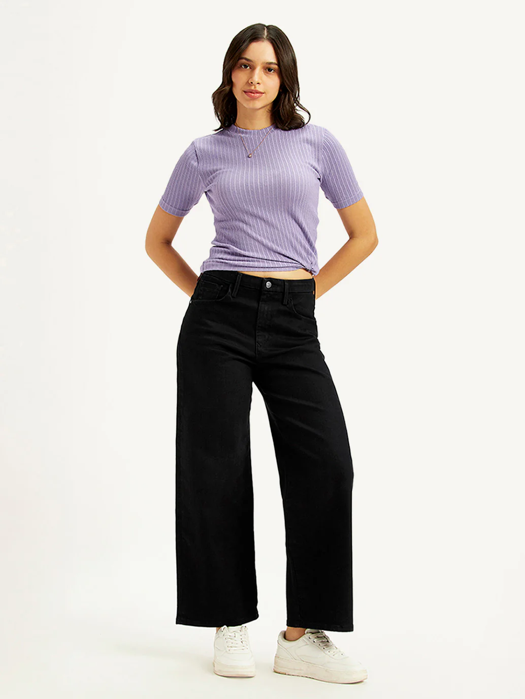 Women's Redloop Black Wide Leg Fit High Rise Jeans - Image 5
