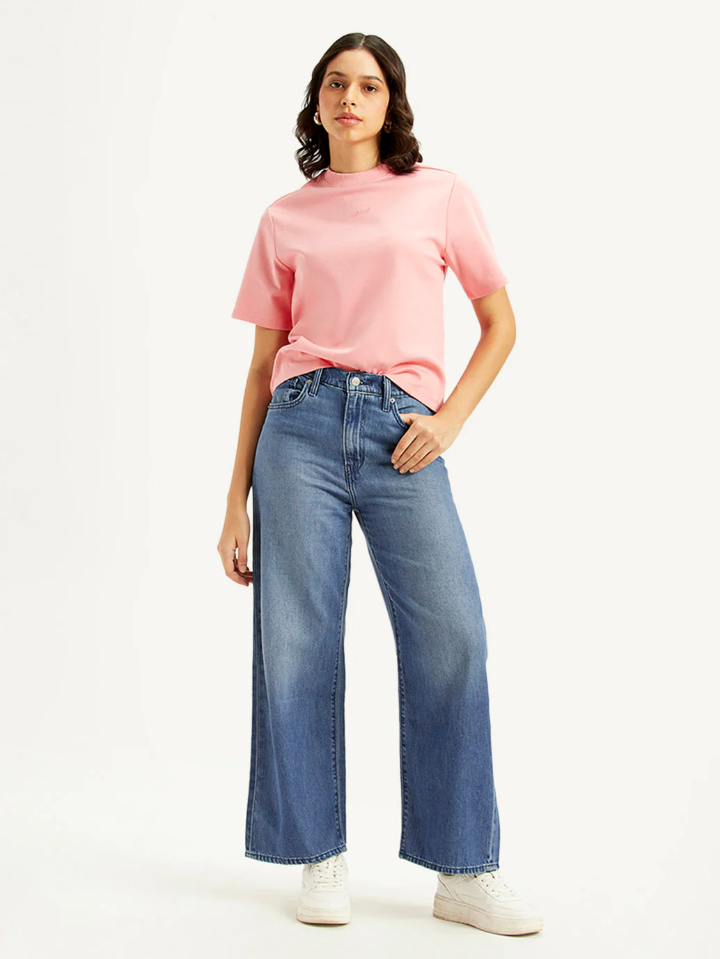 Women's Blue Mile High Wide Leg Fit High Rise Jeans