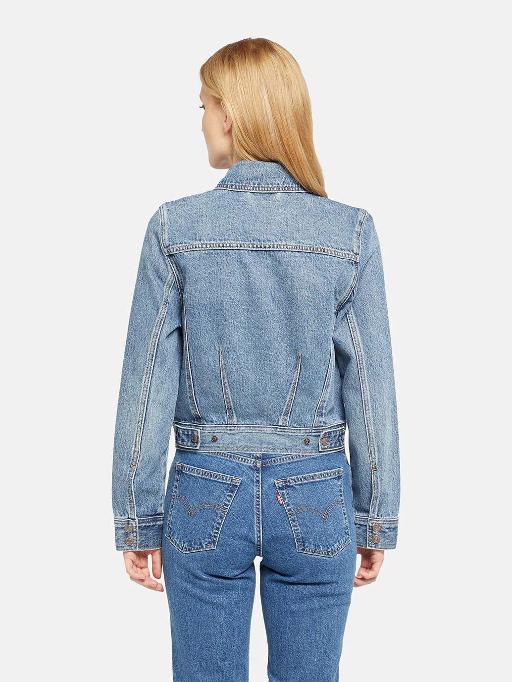 Women's XS Dart Denim Trucker Jacket - Image 2
