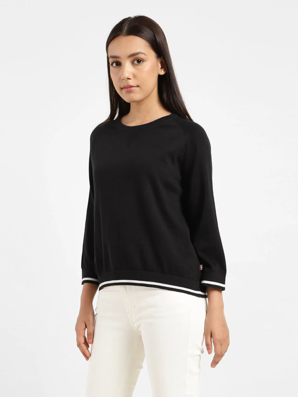 Women's solid round neck sweater - Image 7